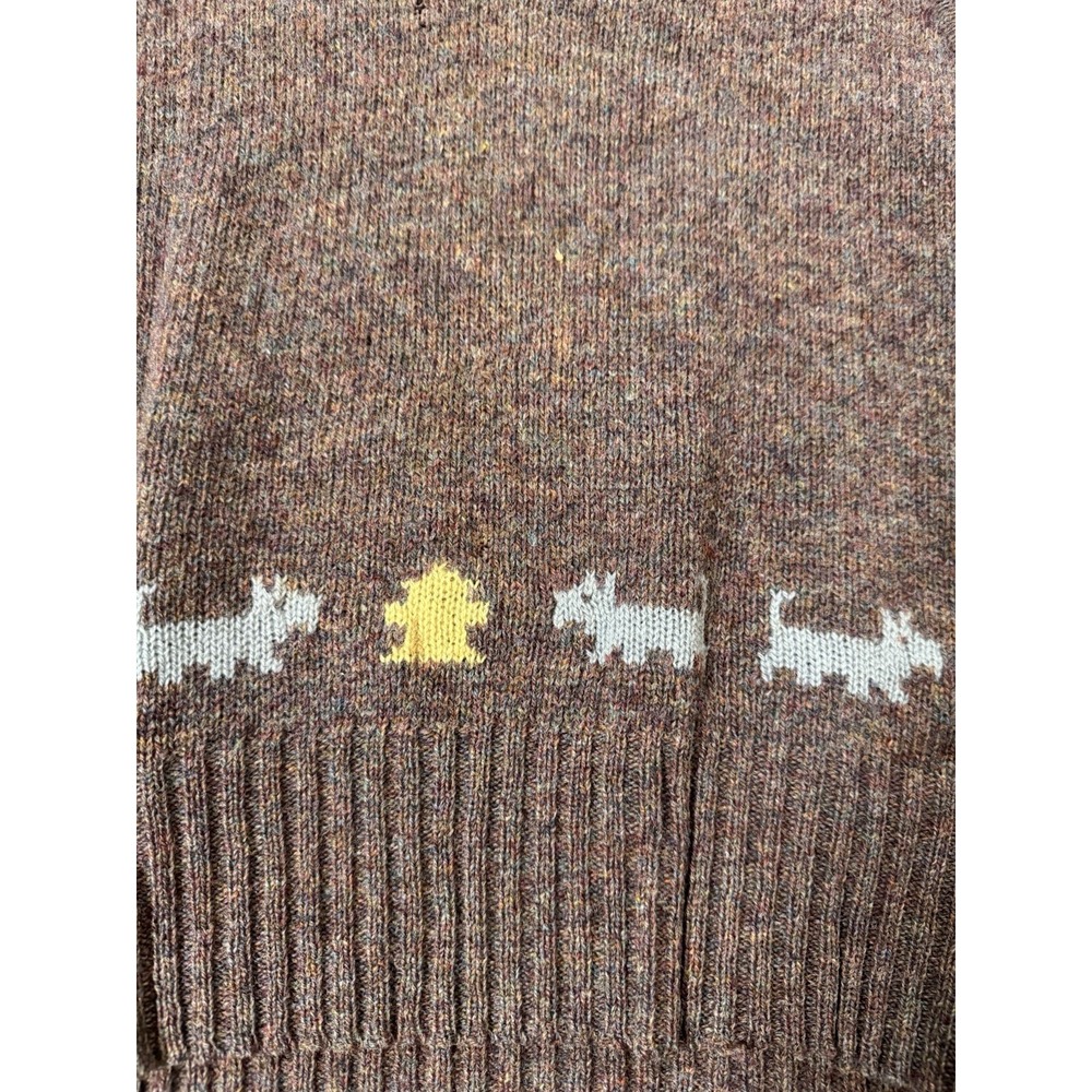 Vintage Alan Flusser 100% Scottish Shetland Wool Sweater Vest Large Scottie Dog - Picture 5 of 6